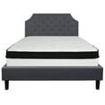 thumbnail image 5 of BizChair Queen Size Arched Tufted Upholstered Platform Bed in Dark Gray Fabric with Memory Foam Mattress, 5 of 6