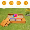 thumbnail image 4 of Costway Kids Cedar Sandbox w/ Canopy & Bench Seats Children Outdoor Playset Backyard, 4 of 9