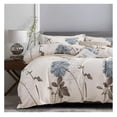thumbnail image 2 of Floral Duvet Cover Queen Size - Big Flower Pattern Comforter Cover Set - 100% Cotton Queen Duvet Cover - Shabby Chic Bedding for Women Girls - Soft Breathable Bed Cover, 2 of 7