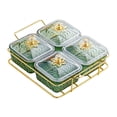 thumbnail image 3 of Bandeja de aperitivo de placa de fruta seca Organizador Multi -Use Divised Snack Plates Bandeja de almacenamiento de alimentos para nueces Familia Verde, 3 of 9