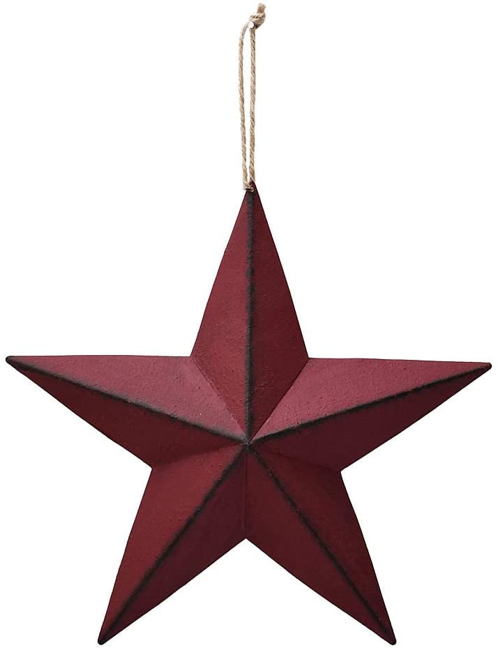 2pcs Patriotic Metal Barn Star Outdoor Indoor Hanging Wall Decor Star Ornaments 