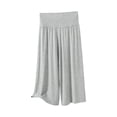 thumbnail image 2 of CAIVO Women High Waist Casual Capris Stretchy Summer Shorts Soft Comfortable Elastic Waistband Lightweight Cozy Outdoor Work Solid Color Bottoms, 2 of 3