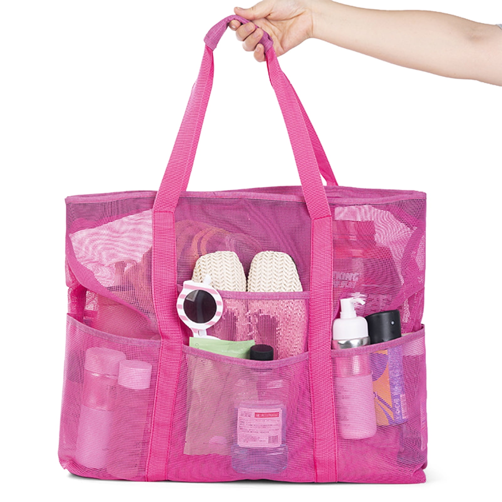 Gecheer Mesh Beach Bag Large Shower Bag Hanging College Dorm Essentials