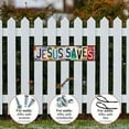 thumbnail image 6 of NookHive Salvation Series Wall Decoration, JESUS SAVES Street Sign Metal Tin Plaque, Iron Sheet Painting 16x4 Inch,White, 6 of 7