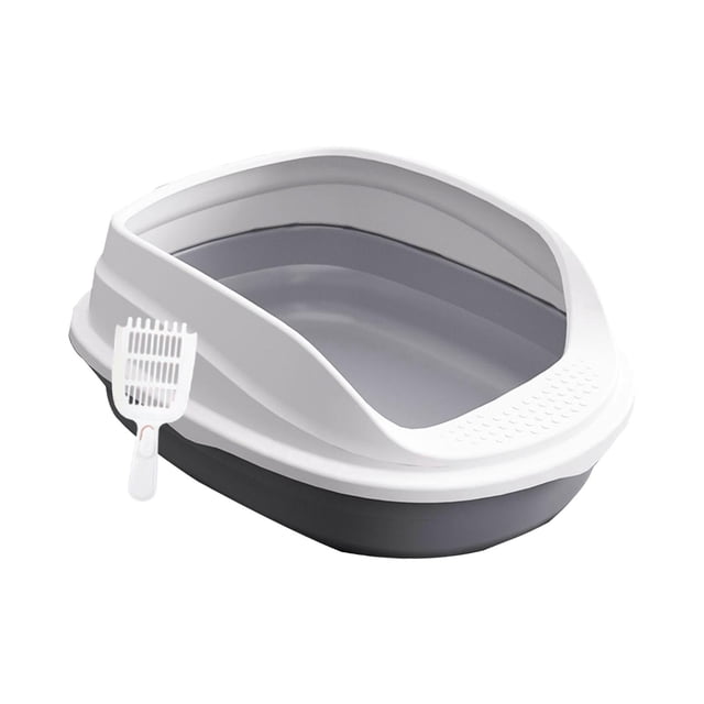 Bandeja de arena para mascotas Salvador grande desmontable para gatos perros pequeños orinal Gris 38cm
