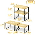 thumbnail image 2 of Cabinet Shelf Organizers 2 Pack, Kitchen Counter Rack Shelves Riser, Stackable Expandable Spice Rack, Pantry Cupboard Storage Organization (Black and Natural, Short), 2 of 4