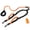 Orange, variant on JoyPetto No Tangle Double Dog Leash for 2 Dogs, 360° Swivel Heavy Duty Reflective Bungee Leash with Dual Padded Handles, Black
