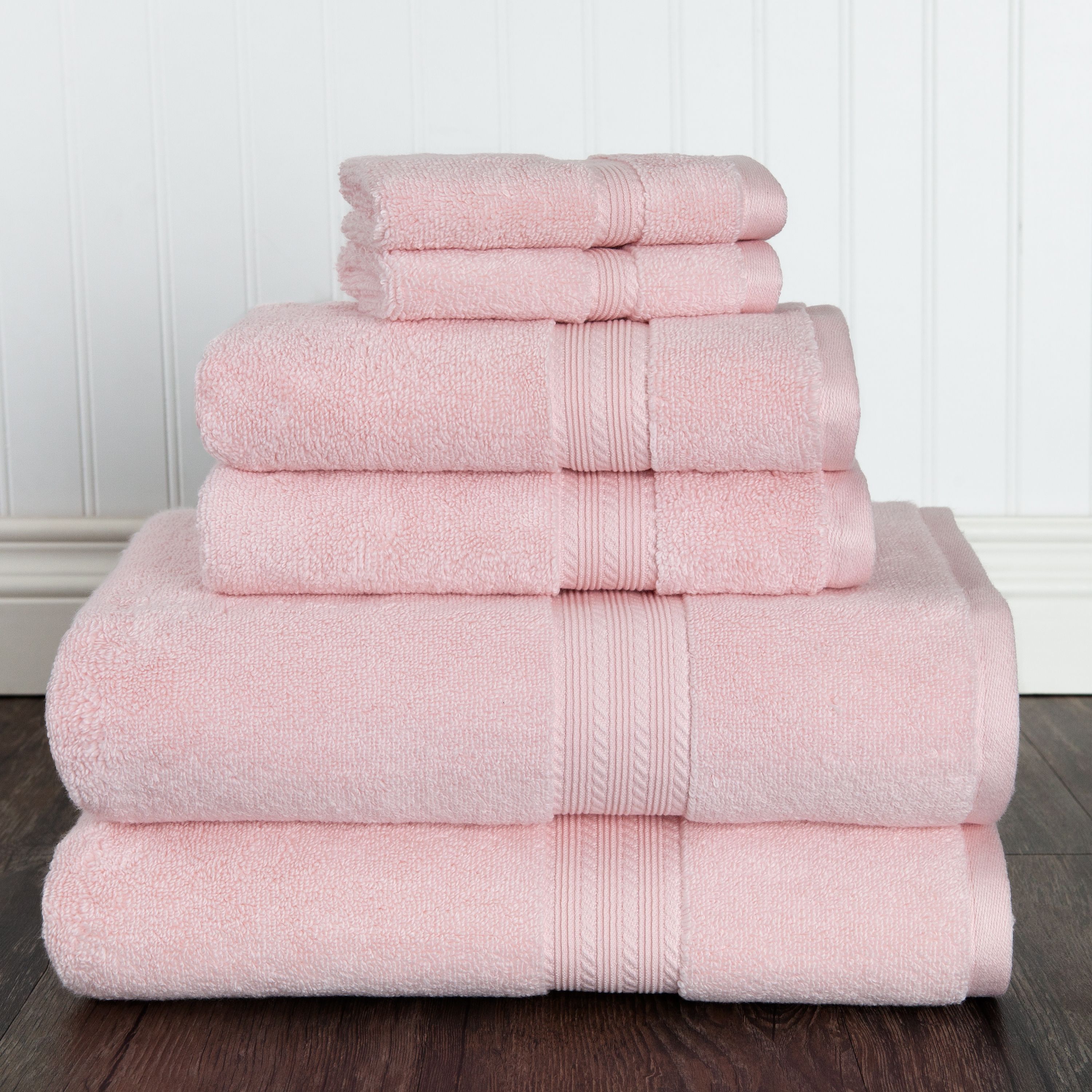 Estella Zero Twist 6 Piece Bath Towel Set in Blushing Bride