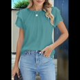 thumbnail image 4 of Blusas Elegantes e Informales para Mujer, Blusas de Trabajo, Camisas de Verano, Trajes de Corta con Cuello Redondo 2025, Verde, Talla M, 4 of 8