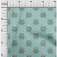 thumbnail image 2 of oneOone Cotton Poplin Twill Dusty Teal Green Fabric Florals Quilting Supplies Print Sewing Fabric By The Yard 56 Inch Wide, 2 of 4
