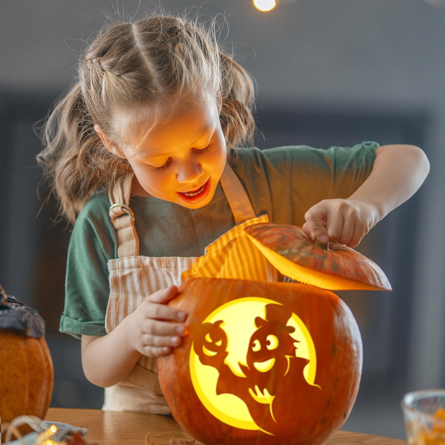 Battery-Operated LED Pumpkin Light, Orange and Purple, Halloween by Way To Celebrate