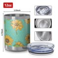 thumbnail image 3 of 12oz Tumblers Blue Sunflower Polka Dot Pattern Vacuum Insulated Stainless Steel Travel Tumbler Cups Mug with Lid and Straw for Beer,Coffee,Beverages with Cleaning Brush for Cold & Hot Drinks, 3 of 5