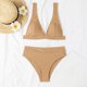 thumbnail image 5 of Gibobby Conjunto de Bikini Traje de baño vintage de dos piezas para mujer Conjunto de bikini con estampado de cintura alta y cuello halter retro de dos p(Café,XL), 5 of 5