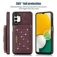thumbnail image 5 of Dteck Crossbody purse for Samsung Galaxy A13 5G/4G,Magnetic Leather Diamond Glitter Case Card Pocket Shockproof Rubber Kickstand Cover with Adjustable Shoulder Strap for Women, Winered, 5 of 8