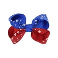 thumbnail image 2 of karymi Red White and Blue Star and Stripe Printed Hairpin 3.1x2 Inch Soft Fabric Ponytail Bow for 4th of July Independence Day Women Party Accessories Room Decor Gift for Women, 2 of 8
