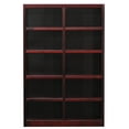 thumbnail image 3 of Concepts in Wood 10 Shelf Double Wide Wood Bookcase, 72 inch Tall - Cherry Finish, 3 of 3