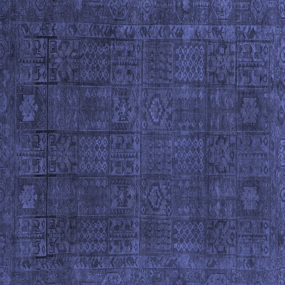 Ahgly Company Indoor Square Abstract Blue Modern Area Rugs, 7' Square