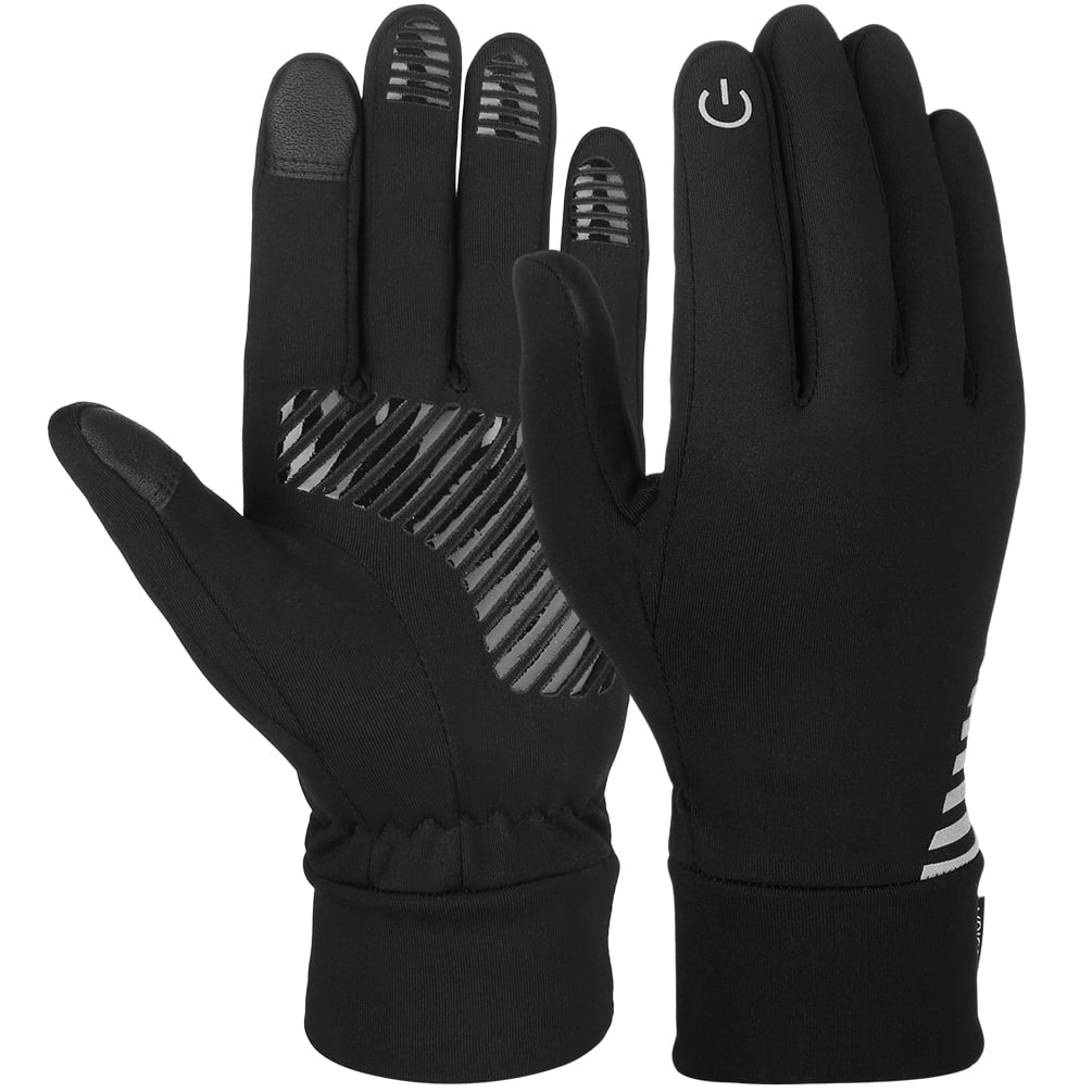 Touchscreen Gloves Mens Winter,Non Slip Gloves with Grip for Driving Cycling Runing,Warm Knit Liner Thermal Gloves for Womens and Men 