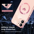 thumbnail image 4 of for iPhone 12 Case Magnetic Version Compatible with MagSafe with Full Camera Lens Protection Reinforced Corners Cute Love Heart Soft TPU Electroplate Edge Bumper Cute Cover for Women, Pink, 4 of 14