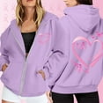 thumbnail image 2 of Shadoumai Breast Cancer Awareness Hoodie For Women 2025 Long Sleeve Full Zipper Hoodies With Pockets Hooded Sweatshirt Fall Winter Jacket, 2 of 6