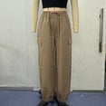 thumbnail image 1 of Pantalones de trabajo holgados de pierna recta y de gran tamaño y pantalones casuales de pierna ancha y cintura alta negros de primavera para mujer, 1 of 5