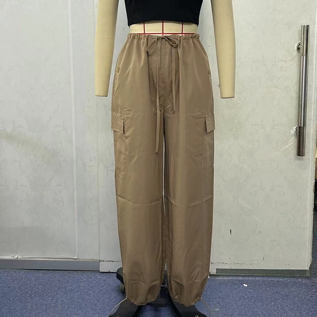 Pantalones de trabajo holgados de pierna recta y de gran tamaño y pantalones casuales de pierna ancha y cintura alta negros de primavera para mujer