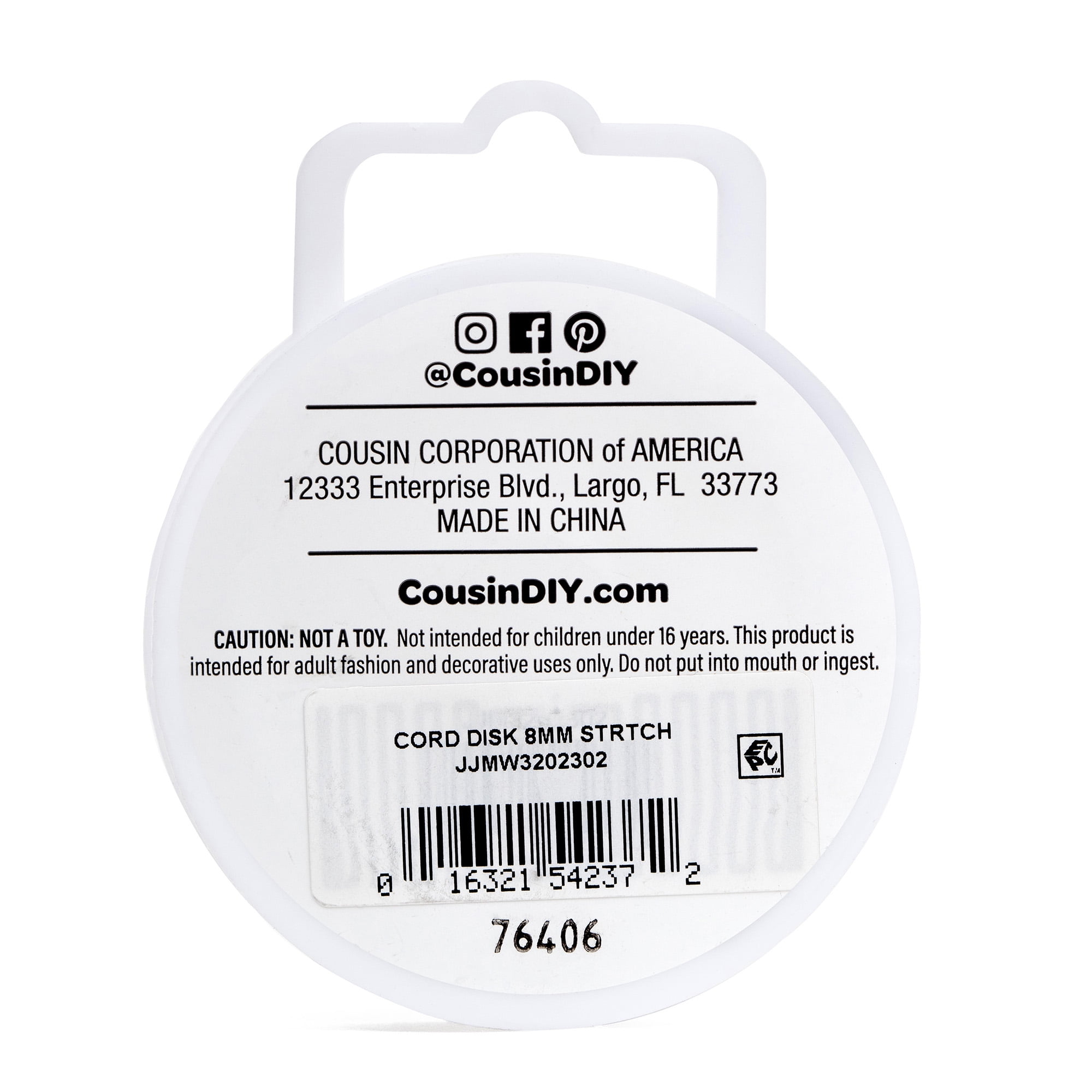 (3 pack) Cousin DIY Clear Stretch Cord, Jewelry Making, 0.8mm Thickness, 50 ft Roll