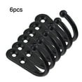 thumbnail image 1 of 6pcs Crochets Muraux Noirs avec Vis et Ancre pour Porte-Serviettes (Forme U), 1 of 6