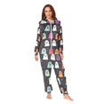 thumbnail image 2 of FORMRS Onesies Pajama for Adults Unisex Hoodie Winter Jumpsuit One Piece Sleepwear, Sizes S-2XL, Colorful Halloween Ghost, 2 of 7