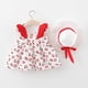 thumbnail image 5 of Vestido de verano con tirantes y estampado de color liso para niña pequeña con sombrero Herrnalise, 5 of 8
