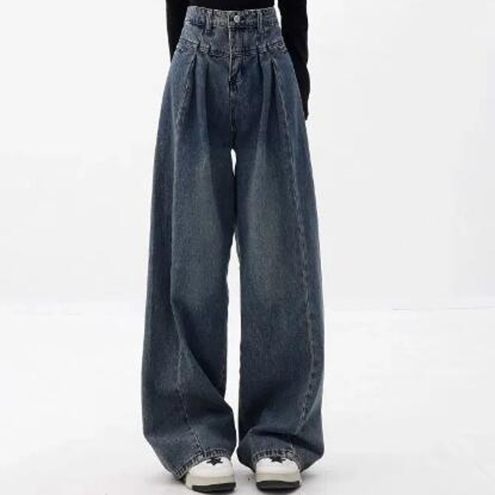 Siilsaa Big Leg Pants for Women Women's High Waisted Wide