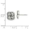 thumbnail image 2 of Primal Silver Sterling Silver Antiqued Cubic Zirconia Flower Front and Back Post Earrings, 2 of 4