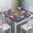 thumbnail image 3 of Bohemian Print Square Tablecloth 34x34 Inch with Elastic Hem, Perfect for Card Tables and Outdoor Dining Settings, 3 of 6