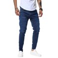 thumbnail image 3 of ONLYSHE Men's Ripped Skinny Jeans Stretch Frayed Biker Slim Fit Super Comfy Distressed Denim Pants Trousers, 3 of 8