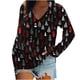 thumbnail image 2 of ICHUANYI Liquidación Mujer Moda Navidad Impreso Camiseta Mangas Blusa Cuello V Casual Tops ICHUANYI WER202308233268, 2 of 5