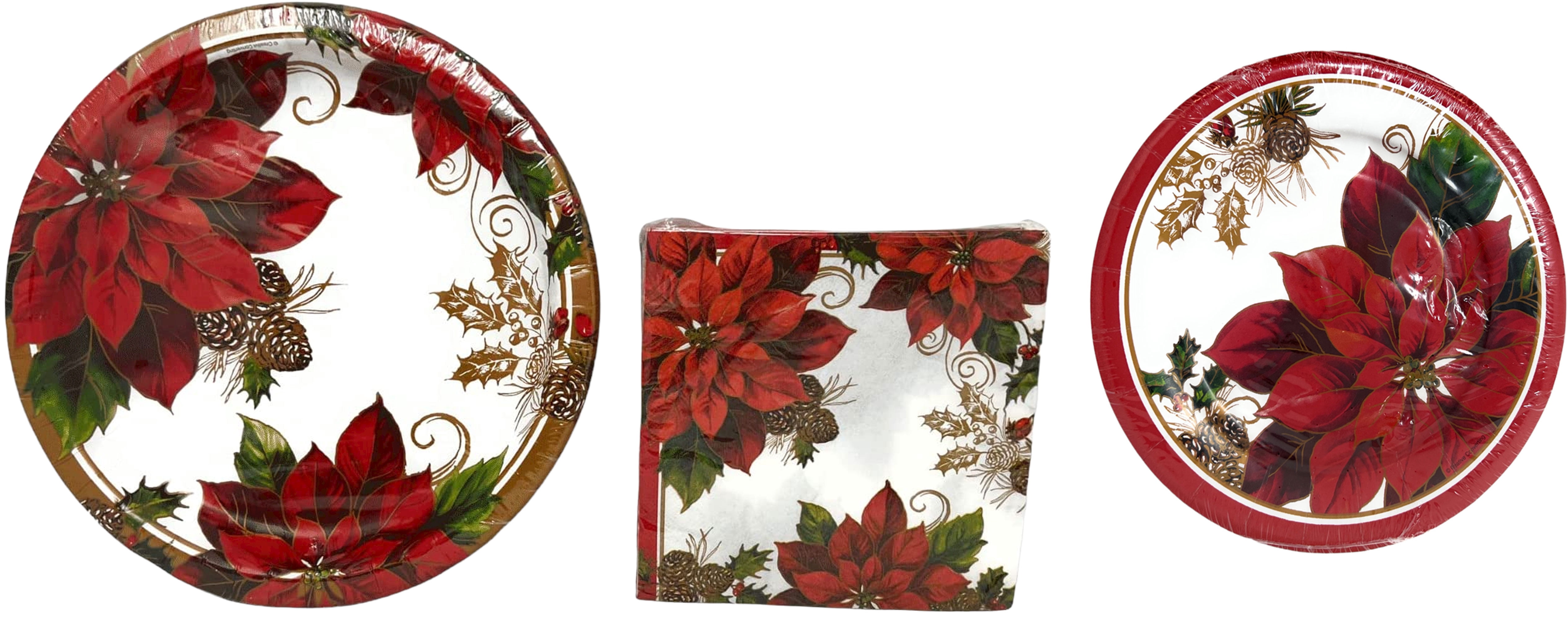 Northeast Home Holiday Collection Golden Greenery Poinsettias