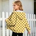 thumbnail image 4 of Zip Up Hoodie for Girls Polka Dot Print Long Sleeve Sweatshirt Hooded Jacket Front Pockets Trendy Fall Winter Casual Loose Fit Top, 4 of 6