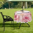 thumbnail image 7 of Coolnut 60" Rose Flower Round Tablecloth, Waterproof Spillproof Polyester Fabric Table Cover with Zipper Umbrella Hole for Outdoor Patio Garden Dining Party, 7 of 7