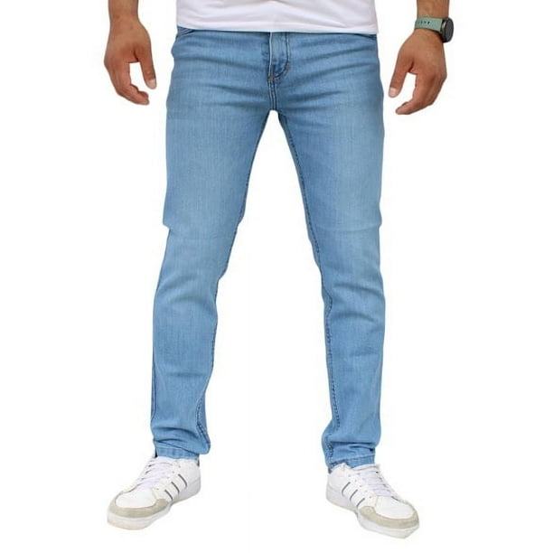 Pantalon de mezclilla john silver corte slim fit color azul claro