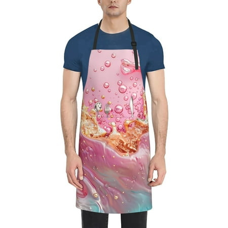 

Coaee Abstract Pink Gold Splash for Waterproof Apron for Unisex Adult with Adjustable Bib Apron