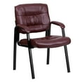 thumbnail image 1 of Burgundy Leather Executive Side Reception Chair with Black Metal Frame, 1 of 9