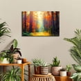 thumbnail image 2 of Fall Forest Canvas Wall Art Autumn Tree Scenery Wall Decor for Living Room Bedroom Nature Landscape Prints Pictures Sunshine Orange Maple Leaves Paintings Artwork Dining Room Home Decorations 12x16, 2 of 6