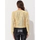 thumbnail image 4 of Chaqueta corta con parte delantera abierta Allegra K Manga larga con lentejuelas brillantes Oro L, 4 of 6