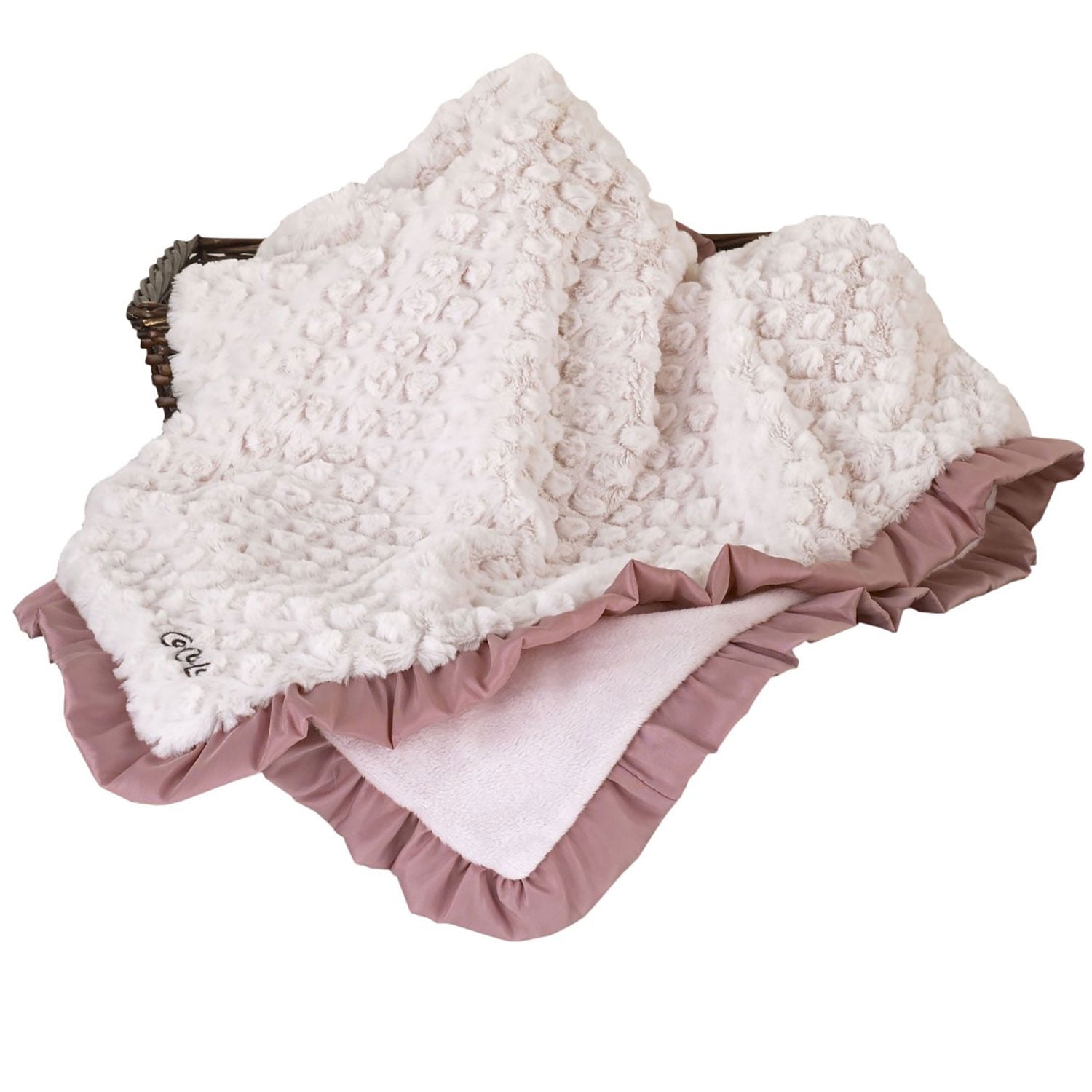 Cocalo Reversible Baby Girl Blanket Pink And Cream Diamond