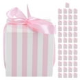 thumbnail image 1 of Caja de regalo de recuerdo de 50 Uds., cajas de dulces para boda, fiesta de cumpleaños, caja de regalo de recuerdo de graduación (5,5 cm, cinturón rosa a rayas blancas y rosas), 1 of 5