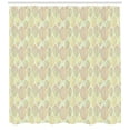thumbnail image 2 of Muted Colors Shower Curtain, Nature Themed Pattern of Outline Detailed Leaves, Fabric Bathroom Set with Hooks, 69W X 84L Inches Extra Long, Pastel Green Multicolor, by Ambesonne, 2 of 2
