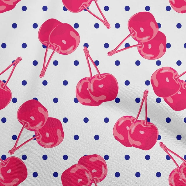 oneOone Rayon Red Fabric Cherry Fabric For Sewing Printed Craft Fabric By The Yard 56 Inch Wide