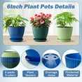 thumbnail image 6 of 6 inch Plant Pots, 6 Pack Flower Pots Perfect for Indoor Outdoor Plants, Planters with Drainage Holes and Tray Saucers, Cute Succulent Pots Durable and Light Weight, 6 of 7