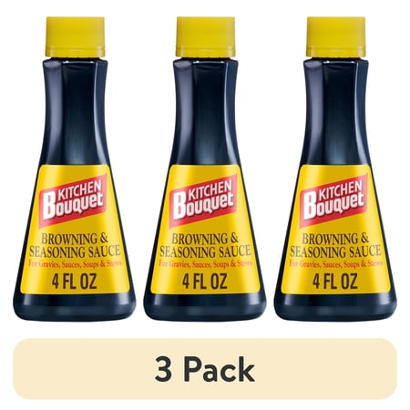 (3 pack) Kitchen Bouquet Browning and Seasoning Sauce, 4 Fluid Ounces