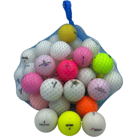 Golf Ball Planet - Crystal Color Mix Recycled Golf Balls (50 Pack, 4A / Near Mint)